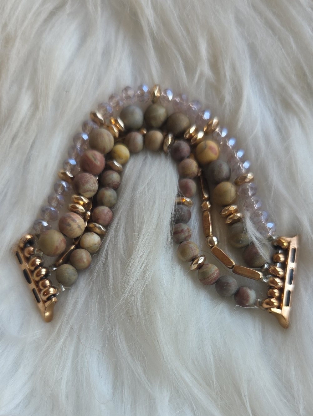 Gorgeous Stone And Glass Stretchy Smart Watch Band